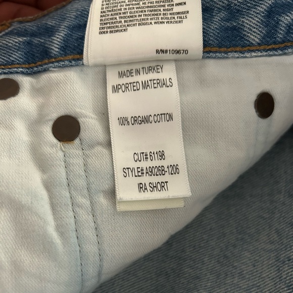 Agolde Ira Light Blue High-Rise Denim Bermuda Shorts, Size 27. - Picture 4 of 5